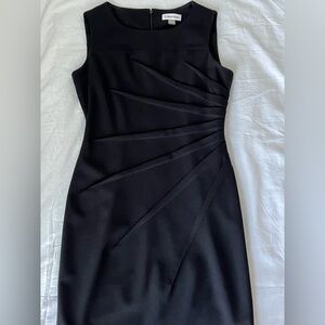 Calvin Klein Black Sunburst Sheath Midi Dress | Size 4